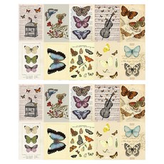 Allode 基本款蝴蝶海報10種 x 2入組 N0 01 米色