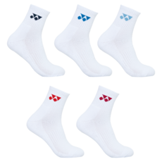 yonex 男款長筒襪 5雙組, 1套, 午夜藍 + 摩洛哥藍 + 天藍 + 紅色 + 紫色