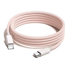 蘋果快充線彩色编織線 Type-C-Lightening, 100cm, 亮粉色, 1條