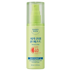 HAPPY BATH FEEL SO GOOD 積雪草鎮靜防曬噴霧 SPF40 PA+++, 1個, 80ml