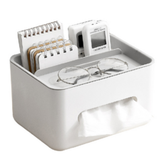 收納部屋 多功能餐巾紙盒, 灰蓋白盒, 1個