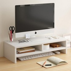 심플 수납 모니터 받침대 2단 MW0008, 화이트