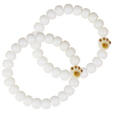 微笑柔和漸層念珠手鍊, 2個, 白玉菩提