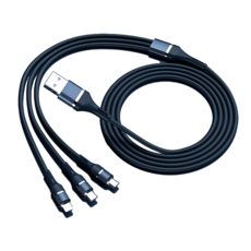 編織3合1快充充電線傳輸線 Type-C, 尊貴藍, 120cm, 1條