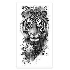 gelluna 男用逼真猛獸老虎手臂指甲花紋身刺青貼紙, T-201, 1個