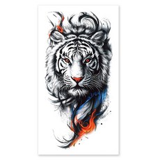gelluna 男用逼真猛獸老虎手臂指甲花紋身刺青貼紙, T-204, 1個