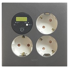 Legrand 羅格朗 Apella Magnesium Simple 待機電力自動切斷3孔插座, 1個