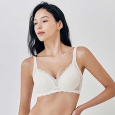 維納斯 Arvo 蕾絲側邊全罩杯胸罩 KBRE176, 奶油色