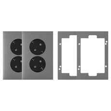 Legrand 羅格朗 Apella 鎂色簡約 2孔嵌入式插座 45度插針式 + 輔助板套組, 2套