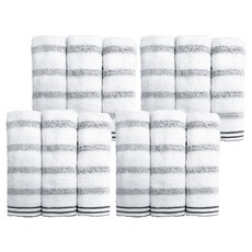 OK-PO-LO 好馬牌 橫條吸水毛巾 台灣製 420 竹炭色, 12條