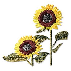 東大門鈕扣王 熱接著式 刺繡布章 向日葵, 1個, 混合顏色