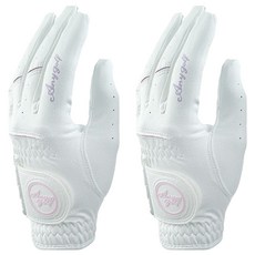 ANYGOLF 女款QG Best合成皮高爾夫手套 左手用, 白色, 2個