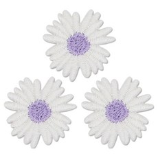 동대문단추왕 열접착식 자수 와펜 데이지퍼플, 혼합색상, 3개