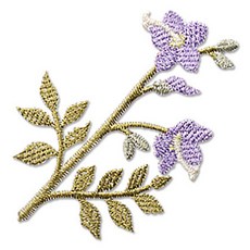 東大門鈕扣王 熱燙式刺繡布貼 桔梗, 1個, 混合顏色