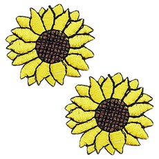 동대문단추왕 열접착식 자수 와펜, 이중해바라기, 2개