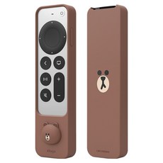 elago LINE FRIENDS 2021 Apple TV 4K 遙控器矽膠保護套, 1個, 熊大