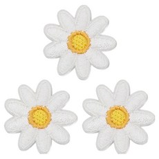 동대문단추왕 열접착식 자수 와펜, 데이지, 3개