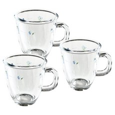 바칠레 글라스 강화유리 카모마일 글라스 머그컵 375ml, 3개