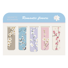 캐시리치 컬러 디자인 자석 북마크 5종 세트, 플라워, 1세트