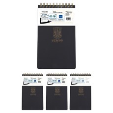 OXFORD 느와르 Noir PP 스프링노트 상철 Mini 80p, Black, 4개 Black, 4개