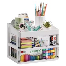 글로어스 책상정리 데스크 오거나이저, 심플 그레이, 3단