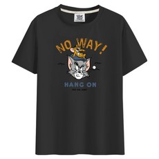 ILLUSO 男女共用 湯姆貓與傑利鼠 No Way 短袖T恤