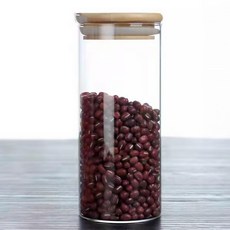 JAR嚴選 竹木蓋高硼矽玻璃密封儲物保鮮罐 400ml, 食品級密封罐，居家收納好幫手, 1個