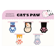 캐시리치 귀여운 캐릭터 자석 북마크 5종 세트, 강아지발바닥, 1세트