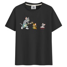 ILLUSO 男女通用 湯姆貓與傑利鼠 Happy Band 短袖T恤