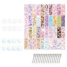 투데이리빙 대용량 DIY 아크릴 키링 만들기 + 꾸밈 스티커 40p 세트, R89117B, 1세트