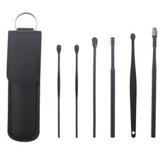 바움미루 고급 귀이개 6종 세트 블랙컬러 M, 1세트