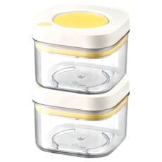 日式時空倉密封保鮮罐 黃色 2件組, 1組, 380ml