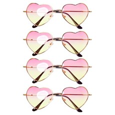 비에이비오 골드테 인싸 하트 선글라스, 핑크, 4개