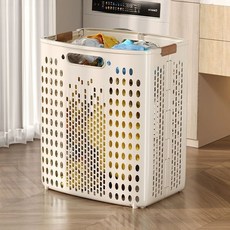 HASAMO 夾縫折疊洗衣籃, 奶油黃