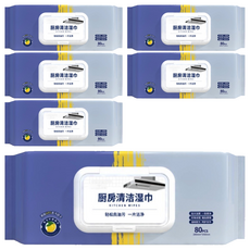 加大加厚廚房珍珠紋濕紙巾, 1入, 6包