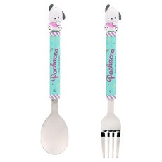 LiLFANT 三麗鷗帕恰狗吉祥物蠟筆造型湯匙叉子組, 1套, 湯匙 + 叉子, 混合顏色