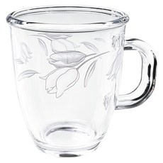 바칠레 홈카페 강화유리 머그컵 375ml, 러블리 플라워, 1개