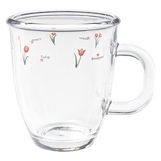 바칠레 홈카페 강화유리 머그컵 375ml, 로맨스, 1개
