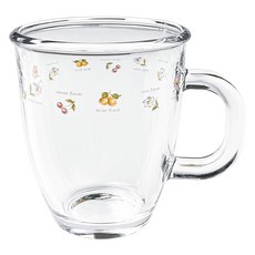 바칠레 홈카페 강화유리 머그컵 375ml, 쁘띠플라워, 1개