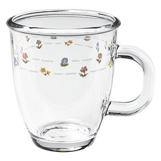 바칠레 홈카페 강화유리 머그컵 375ml, 리틀가든, 1개