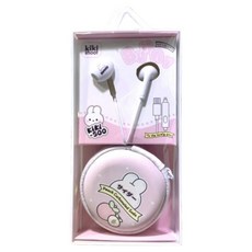 키키슛 파이니스트랩 키키 귀요미 토끼 파우치 이어폰 3.5mm 핑크