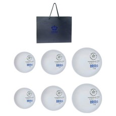 로얄코펜하겐 플루티드 시그니처 찬그릇 대 2p + 중 2p + 소 2p 세트 + 쇼핑백, 화이트, 1세트