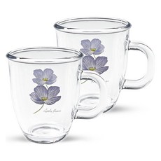 바칠레 홈카페 강화유리 머그컵 375ml, 코즈메아, 2개
