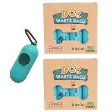 薰衣草加厚環保外出寵物拾便袋 附收納膠囊, 混合色, 8捲, 2盒