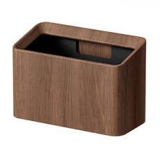 日式桌面木質紋迷你垃圾桶, 深胡桃色