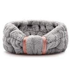 AHOYE 玫瑰金扣束洗臉髮帶, 灰色, 柔軟親膚材質, 洗臉化妝必備, 1個