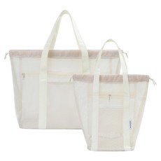 Beaurator Haikyu 網眼游泳包 2件組, 象牙白