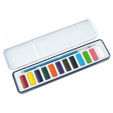 Pick&Home 方便固體水彩藍色鐵盒組, 12色