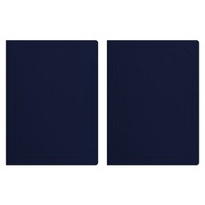 sewoose 高級人造皮革圓角素面A4獎狀夾, 2個, 深藍色