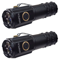 明沛 P40 LED 職人 35W 大功率手電筒 MP3209 黑色 USB充電 五種亮度選擇 磁吸尾部, 2個